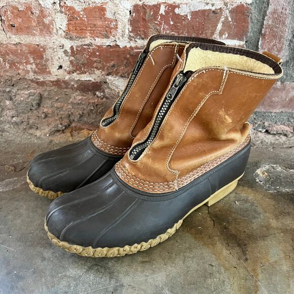 Vintage L.L. BEAN Made in Maine USA Men\'s Shearling Zip Muck Duck Boots 9 main image 6